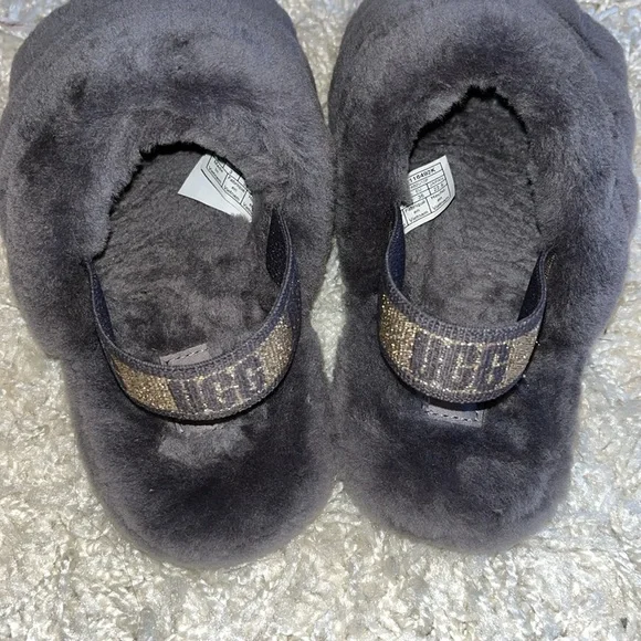 Gray/Purple with Gold detail Fluff Yeah UGGs. - Picture 3 of 6